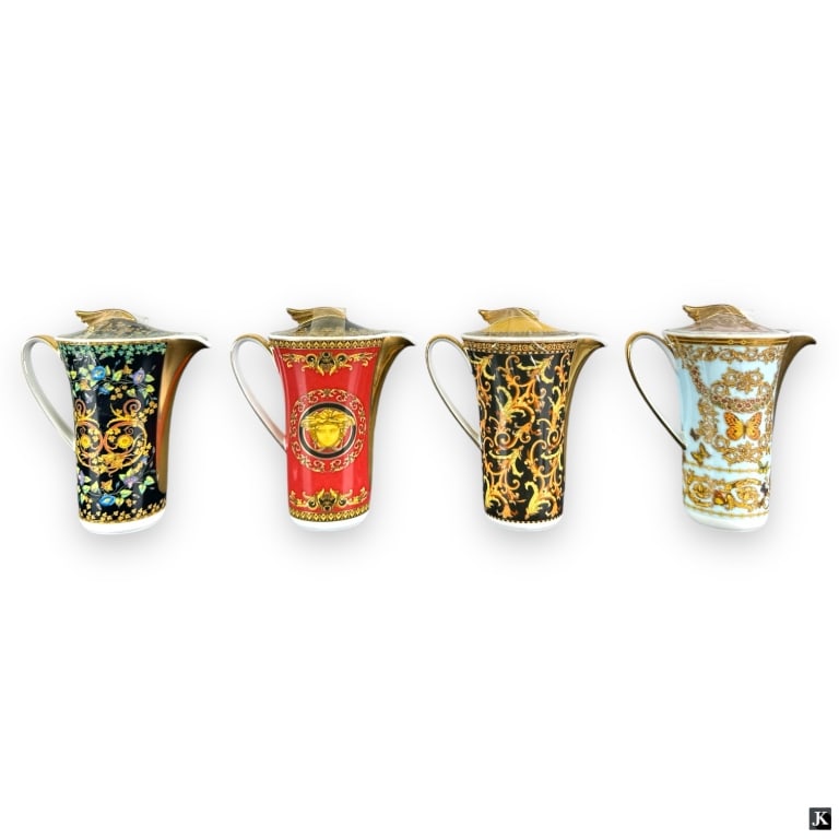 4 Rosenthal For Versace Hand Painted Mini Creamers (1 of 4)