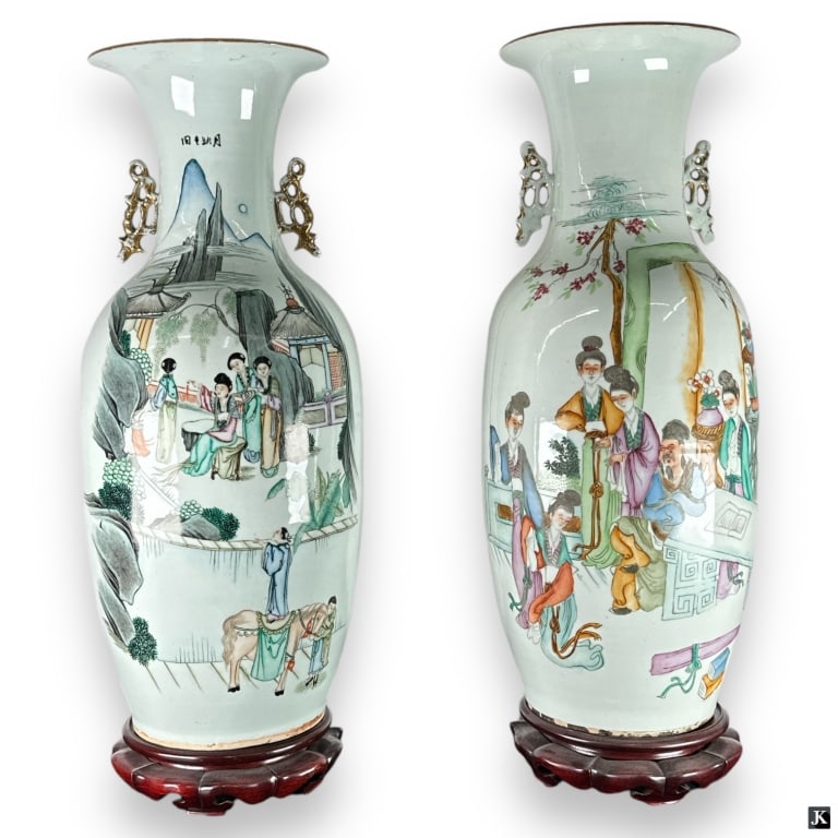 Pr Antique Chinese Famille Rose Large Vases (1 of 7)