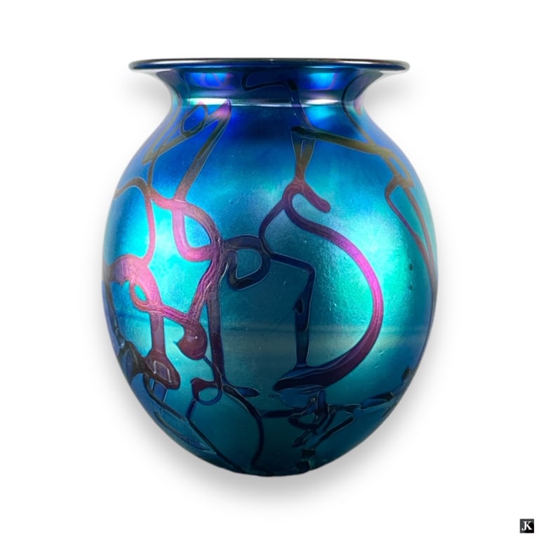 Eickholt Studios Art Glass Iridescent Cabinet Vase (1 of 4)