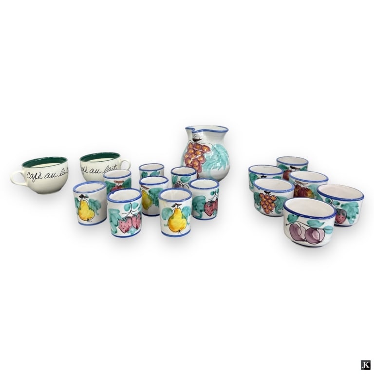 17pcs Italian Hand Painted Porcelain Table Items (1 of 5)