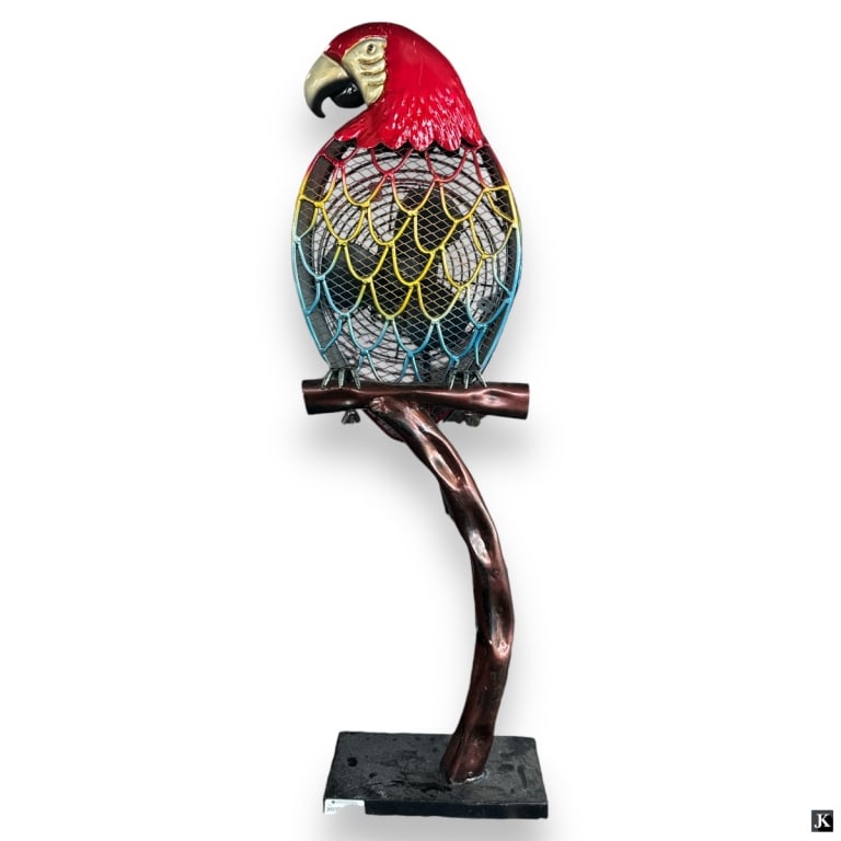 By Deco Fan Cold Painted Metal Parrot Table Fan (1 of 2)