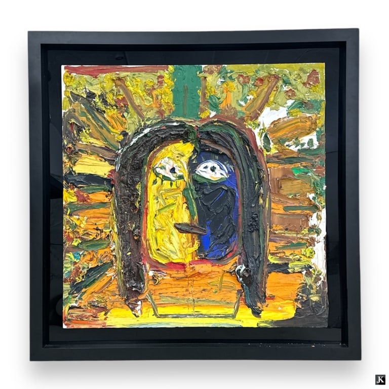 Jamali, Pakistani / American (B.1944) Oil/Canvas: Jamali,New York, Florida / India Pakistani / American (Born 1944) Oil on Canvas "Portrait of a Woman". Heavy impasto work. The artist is known for his Mystical Expressionism style. Signed verso by art