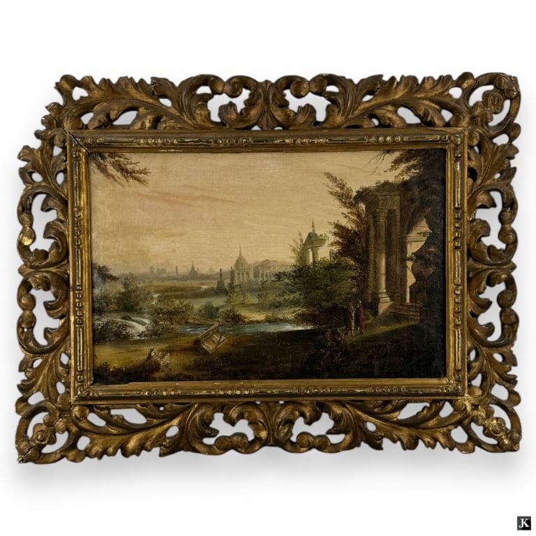 Early Continental Capriccio Oil on Panel (1 of 6)