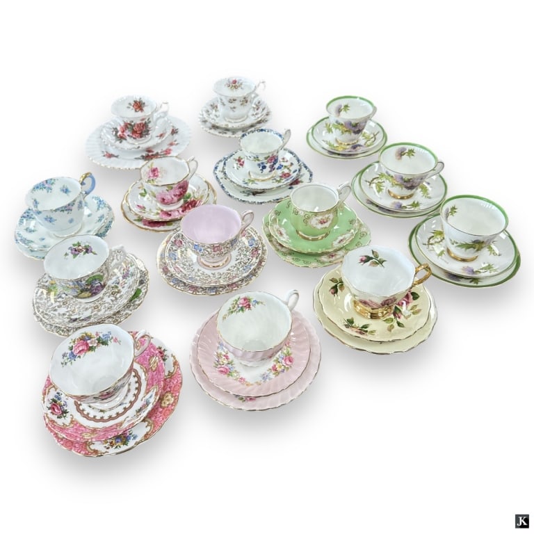 14pcs Porcelain Teacups Saucer & Underplate Sets (1 of 4)