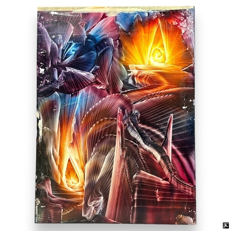 Signed Psychedelic Print On Masonite Board (1 of 3)