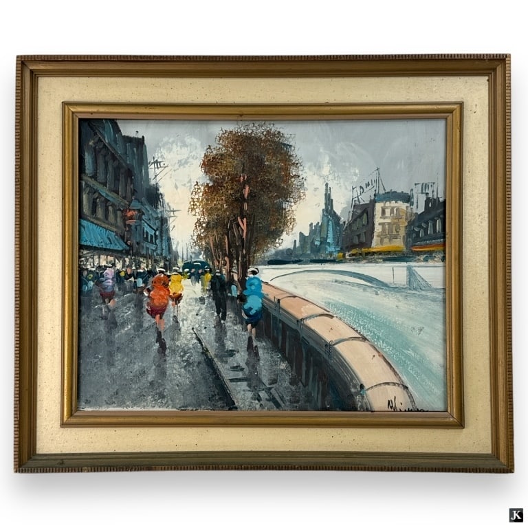Mid Century French School Oil/Canvas "Paris" (1 of 5)