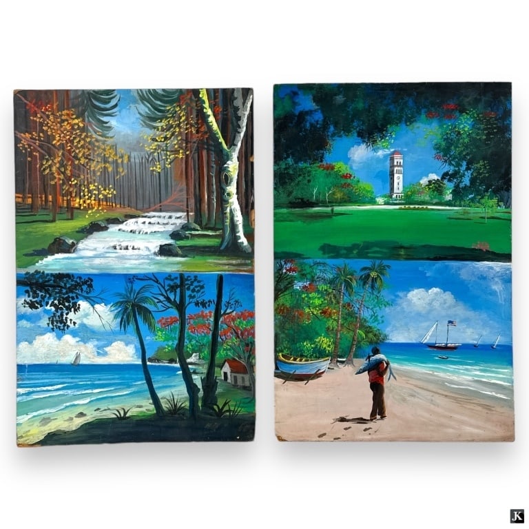 Unknown Artist 2 Oil Paintings On Masonite Board (1 of 3)