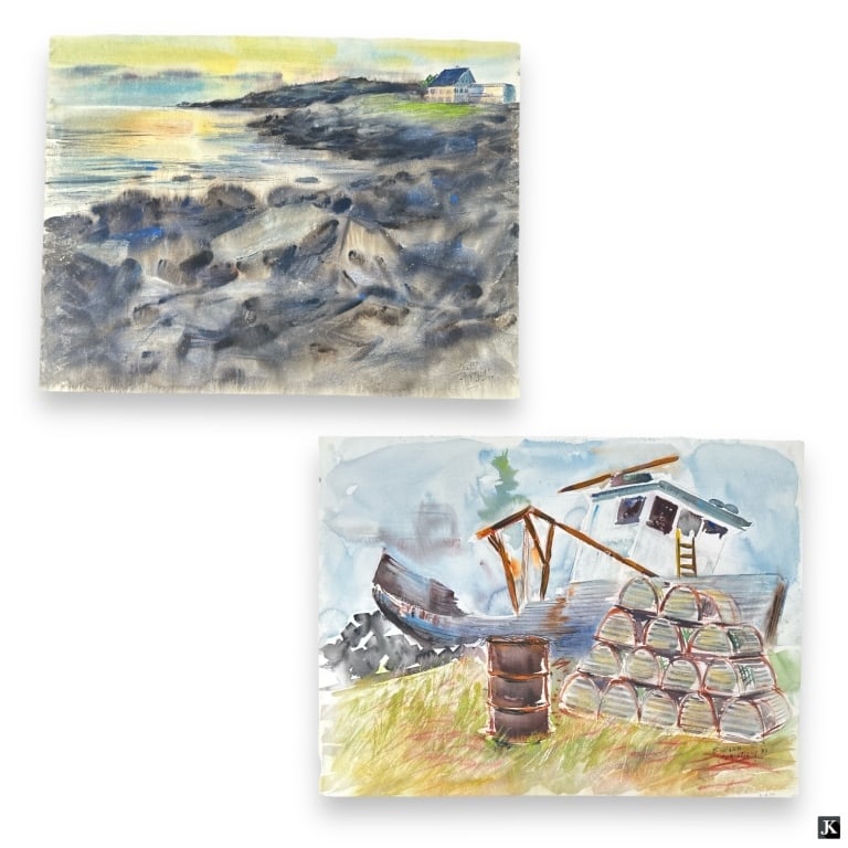 Edward Christiana 2 Watercolor/Paper Paintings (1 of 5)