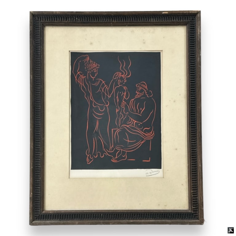 Andr? Derain Collectors Guild Engraving,L'Enfant": Andre Derain, French (1880 - 1954) Collectors Guild Ltd. Wood engraving "L'Enfant". Stamped signature, Collectors Guild label verso. Good vintage condition, toning consistent with age. Measures 13" x