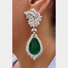 BVLGARI Platinum & 18K AGL Certified Emerald & Dia