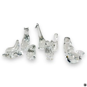 A Group of 8 Baccarat Glass Animals