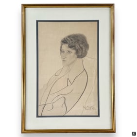 Boris Grigoriev Charcoal "Portrait of a Woman"