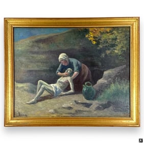 Maximilien Luce Oil/Card "La Charite"