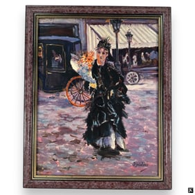 Style of Boldini Oil/Cardboard "Mademoiselle"