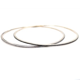 18K Yellow Gold Pair of White & Black Diamond Bang