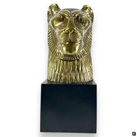 1979 Chapman Brass Lion Head Sekhmet Sculpture