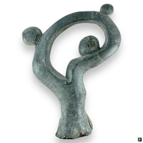 Modern Figural Resin Sculpture Signed Elias