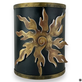 Ancient Sun Patinated Metal Wall Sconce