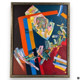 1988 Russian School Oil on Canvas "Abstract"