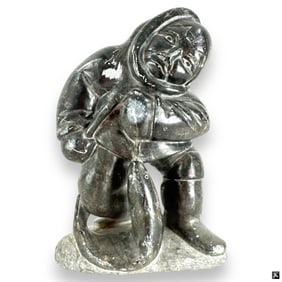 Vintage Inuit Soapstone "Figure With Seal"