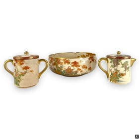3 Piece Vintage Satsuma Table Top Items