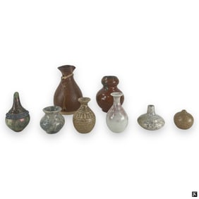 Collection of 8 Miniature Pottery Vases