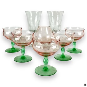 8 Pcs Assorted Vintage Stemware