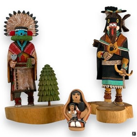 2 Signed Native American Kachina Dolls