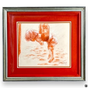 Connie King Original Pastel Boy on a Swing