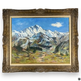 Vintage O/C Mountain Landscape Signed RIVA