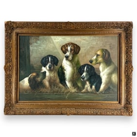 after: Edward Robert Smythe Oil/Canvas "Hounds"