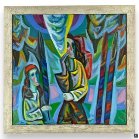 Leonardas Tuleikis Oil/Canvas "Verbu Sekmadienis"