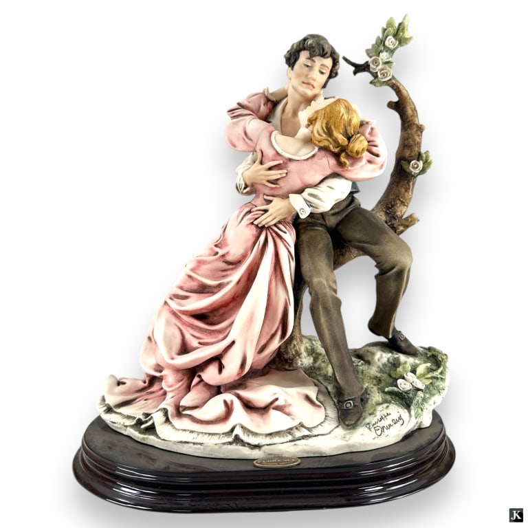 Giuseppe Armani - BE MINE - 1575C: Sculpture by Giuseppe Armani, titled “BE MINE”, Reference # 1575C Figurine is in perfect condition, "C" Finish - matte, attached to wooden base. Impress artist signature. Marked made in It