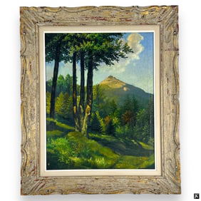 Vintage Oil on Canvas "Mountain Landscape"