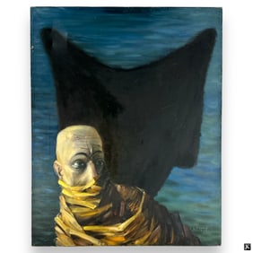 Bronius Gražys Oil on Canvas "Laukimas "