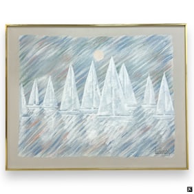Lee Reynolds (20th C) Oil on Canvas "Sailboats"