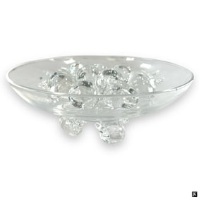 A Steuben Footed Bowl & Glass Berries