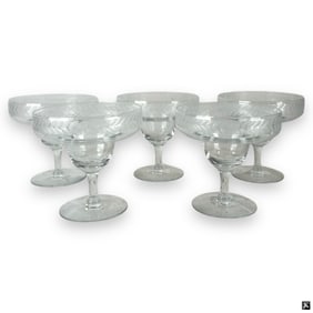 Set/5 Anchor Hocking "Laurel Leaf" Dessert Coupes