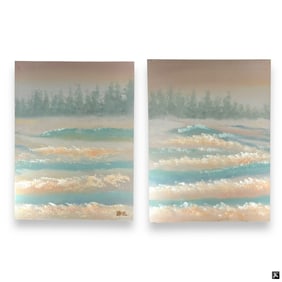 Lee Reynolds Diptych Oil/Canvas "Misty Waters"
