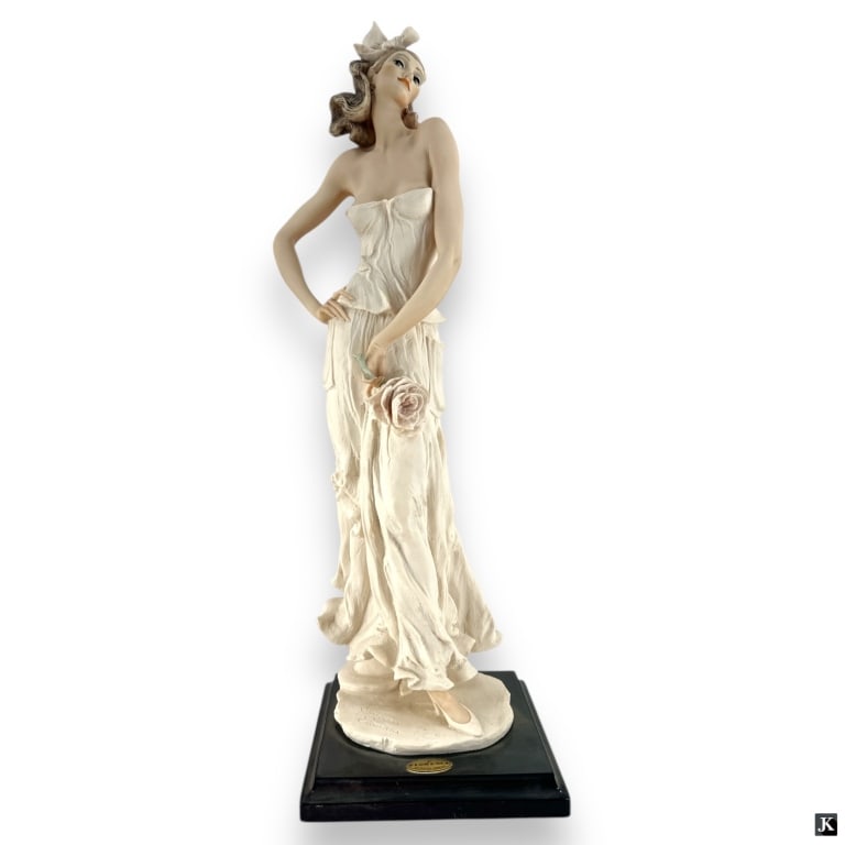 Giuseppe Armani – ALESSANDRA – 0648F: Sculpture by Giuseppe Armani, titled “ALESSANDRA”, Reference # 0648F Figurine is in perfect condition, "F" Finish, attached to wooden base. Impress artist signature. Marked made in Italy. 
