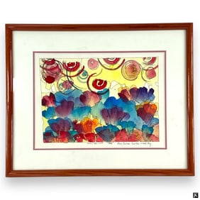 Decorative Framed Watercolor & Ink