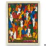 Vintage Haitian Oil on Canvas "Marketplace"
