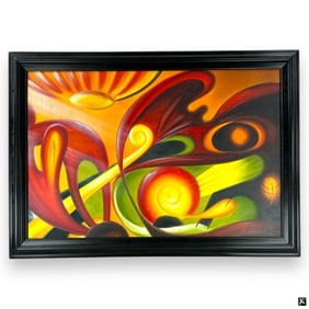 Contemporary Framed Color Print on Canvas
