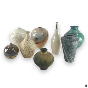 Collection of 8 Studio Pottery Vases