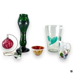6 Piece Assorted Art Glass Lot