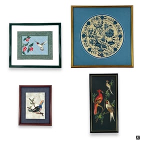 Four (4) Decorative Bird Motif Pictures