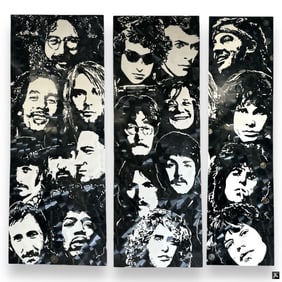 Mr. Brainwash, Mixed Media Triptych, Rock Legends