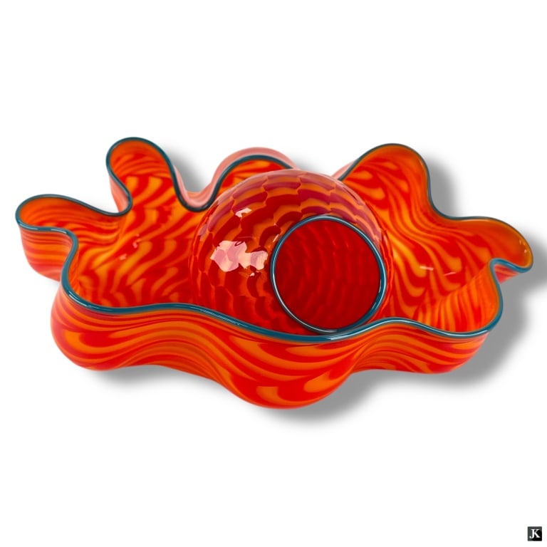 Dale Chihuly Art Glass Tiger Lily Sea Foam Pair (1 of 5)