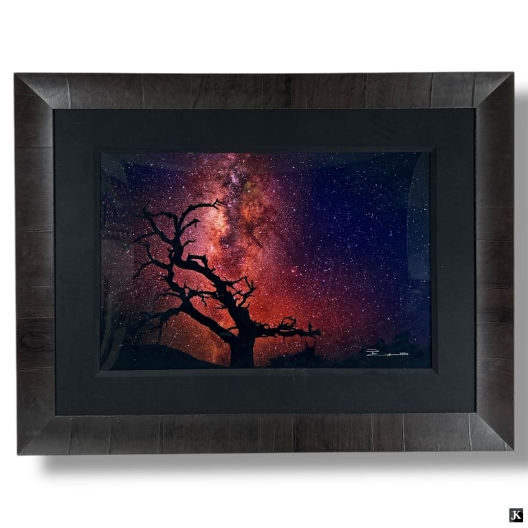 Peter Lik (AUSTRALIA B1959) "Tree Of The Universe": Peter Lik (AUSTRAILIAN / UNITED STATES / NEVADA, Born 1959) limited edition photograph titled "Tree Of The Universe" depicting a tree against a night skyline. Hand signed and numbered to lower right.
