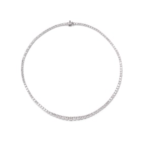 CLASSIC RIVIERA NECKLACE IN 18K WHITE GOLD